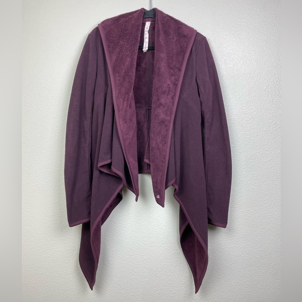 Lululemon Women's 10 Presence Of Mind Jacket Bordeaux Drama Drape Fleece Lined